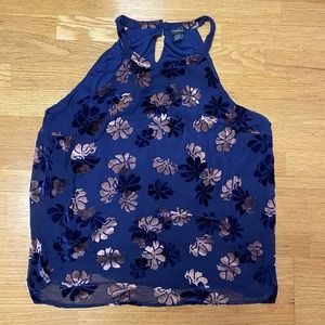 Torrid Navy Velvet Floral Coastal Cowgirl Western Granola Swing Top